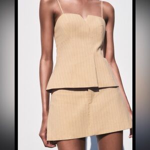 Zara Tan/Khaki Skirt Set xs